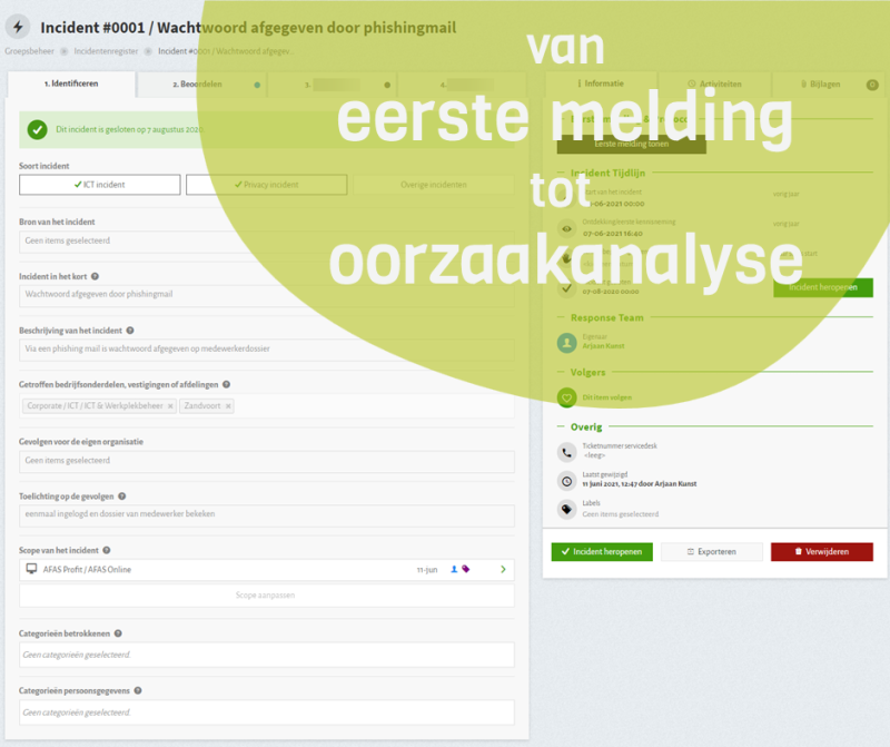 De incidentenmodule is verbeterd en uitgebreid